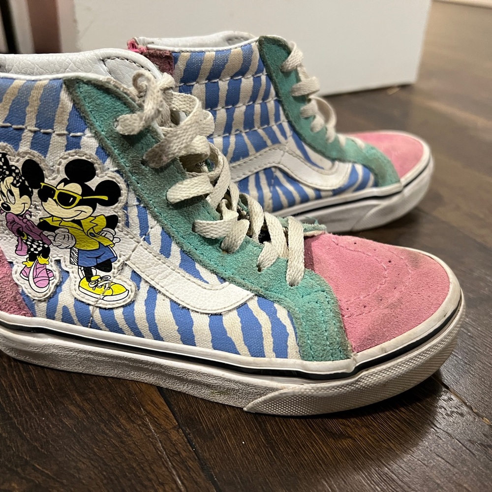 Size 11.5 Vans Little Kids x Disney Mickey Mouse Dk8-Hi Zip Shoes